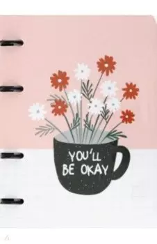 Тетрадь с кольцевым механизмом Sentiment. Цветы в чашке, 80 листов, клетка