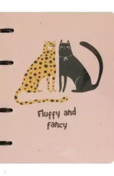 Тетрадь с кольцевым механизмом Silly. Кот и леопард, 120 листов, клетка