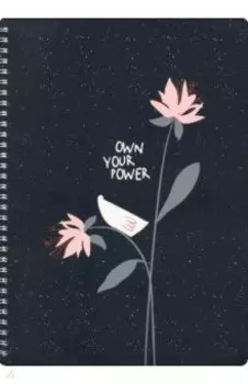 Тетрадь Sentiment. Цветы на черном, А4, 96 листов, клетка