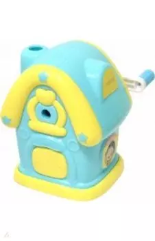 Точилка механическая Домик резной, голубая