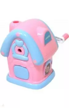 Точилка механическая Домик резной, розовая