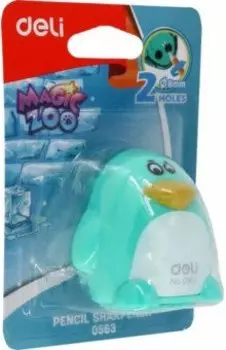 Точилка ручная Пингвин, 2 отверстия, в ассортименте