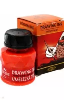 Тушь индийская, красновато-оранжевый