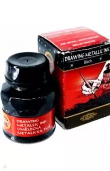 Тушь индийская, металлик черный