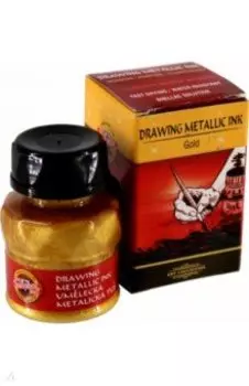 Тушь индийская, металлик золотой