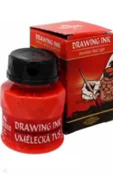 Тушь индийская, вермилион красный светлый