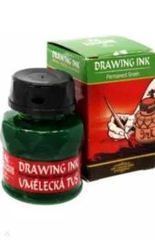 Тушь индийская, зеленый прочный