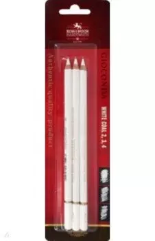 Уголь художественный белый в карандаше Gioconda Extra 8812, B-H, 3 штуки