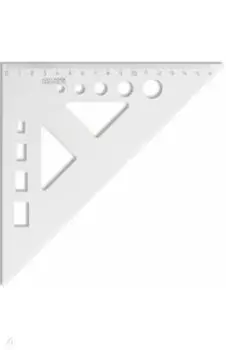Угольник 45/177, с шаблонами, прозрачный