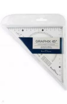 Угольник Graphix, прозрачный, акрил, 45 градусов