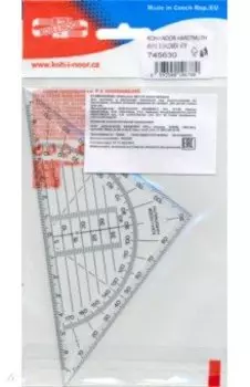 Угольник-транспортир 45/113, прозрачнный, пластиковый