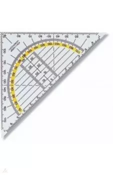 Угольник-транспортир 45/113, прозрачный