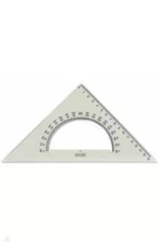 Угольник-транспортир 45/177/180, дымчатый пластик