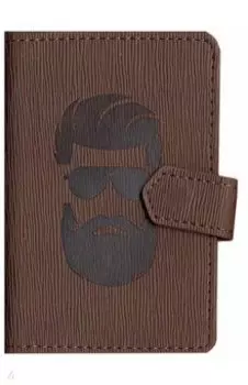 Визитница"Beard" (77х105 мм,искуственная кожа) (IVZ021/brown)