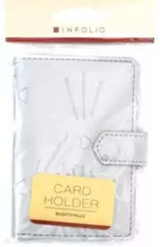 Визитница "Kitty" (77х105 мм, искусственная кожа) (IVZ023/silver)