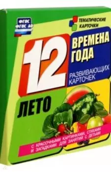 Времена года. Лето. 12 развивающих карточек. ФГОС ДО