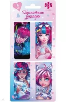 Закладки магнитные для книг Романтичные девушки, 4 штуки