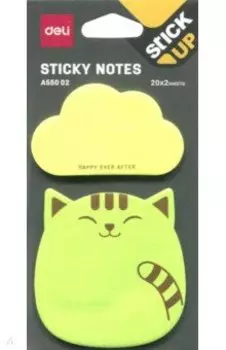 Закладки самоклеящиеся бумажные (2 цвета по 20 листов, 76х76 мм, в ассортименте) (EA55002)