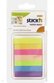 Закладки самоклеящиеся бумажные (40 листов, 10x50 мм, 7 цветов) (21618)