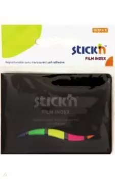 Закладки самоклеящиеся пластиковые (25 листов, 12x45 мм, 5 цветов) (21076)