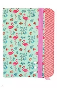Записная книжка 80 листов, А7, с резинкой "Розовые фламинго" (С3356-04)