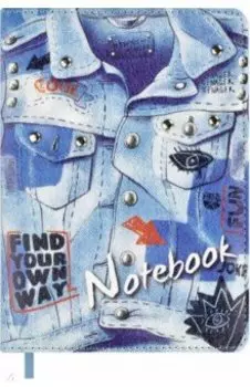 Записная книжка Джинсовка, А6+, 80 листов, точка