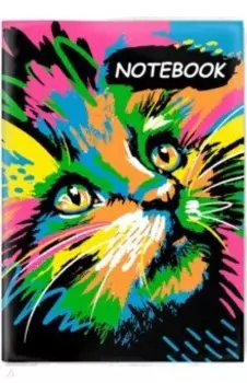 Записная книжка Красочная кошка, 66 листов, А7+