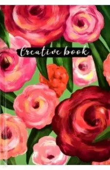 Записная книжка Розы на холсте, 140*210, 112 листов, клетка, линия, точка