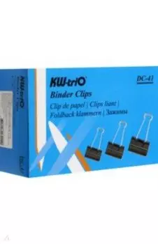 Зажимы, 41 мм., 12 шт., черные