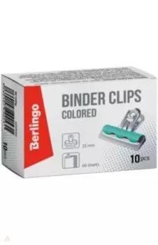 Зажимы-бульдоги 25 мм 10 штук, цветные (BC1225g)