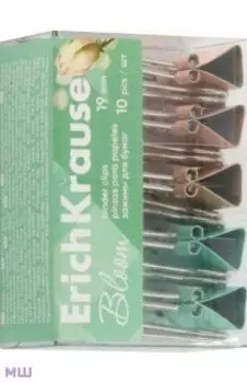 Зажимы для бумаг Pastel Bloom, 19 мм, 10 штук, ассорти