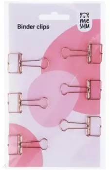Зажимы для бумаг Rose Gold, 6 штук