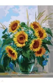 Живопись на холсте Букет с подсолнухами