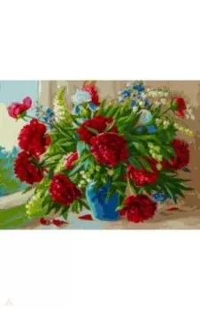 Живопись на холсте Красные пионы