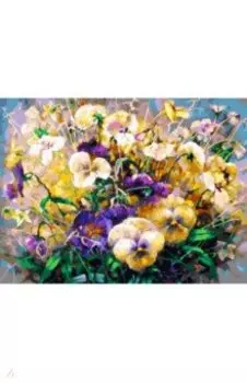 Живопись на холсте Ноктюрн Анютины глазки