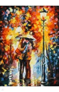 Живопись на холсте Поцелуй под дождем