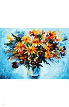 Живопись на холсте Разноцветные ромашки