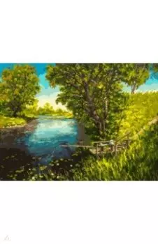 Живопись на холсте Речка за деревней