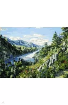 Живопись на холсте "Река Катунь", 30х40 см (259-AS)