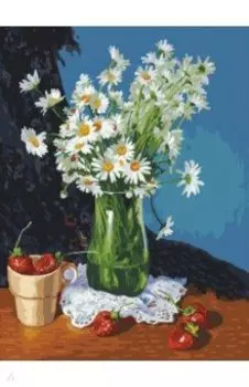 Живопись на холсте "Ромашки и клубника", 30х40 см (365-AS)