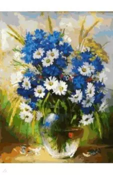 Живопись на холсте Ромашки и васильки