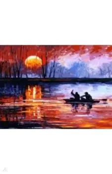 Живопись на холсте Рыбалка на закате