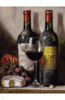 Живопись на холсте Вино, сыр и виноград