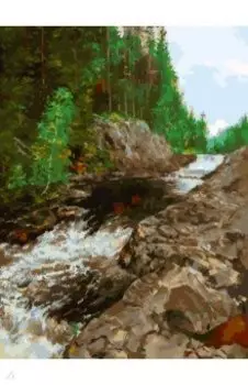 Живопись на холсте Водопад Кивач