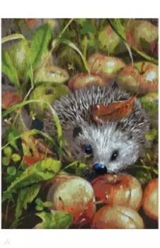 Живопись на холсте Яблочный ёжик
