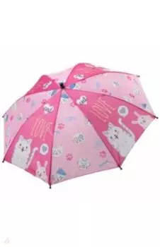 Зонт детский автоматический, два цвета с котятами (ВВ4440)