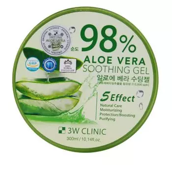 3W Clinic Гель универсальный АЛОЭ Aloe Vera Soothing Gel 98% 300мл