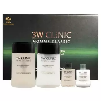 3W Clinic Набор для мужчин Увлажнение и свежесть HOMME Classic Moisturizing Freshnes