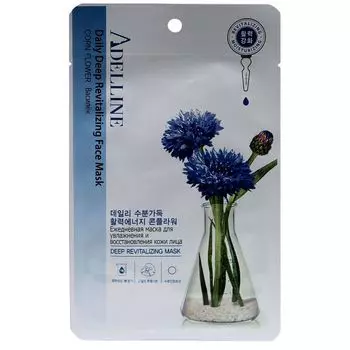 Adelline Маска тканевая Василёк ежедневная для увлажнения и восстановления кожи 22мл