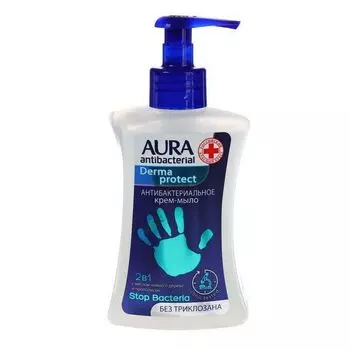 Aura Antibacterial Derma Protect жидкое антибактериальное крем-мыло Protect+ 250мл